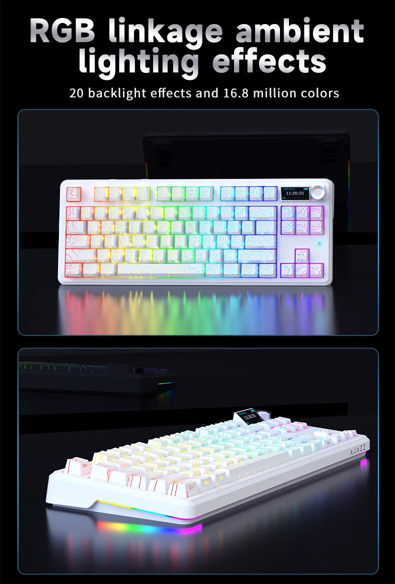 Ajazz AK870 V2 Gaming Mechanical Keyboard is a Hot-Swappable RGB Wired Gaming Keyboard Suitable for Various Scenarios on Laptops