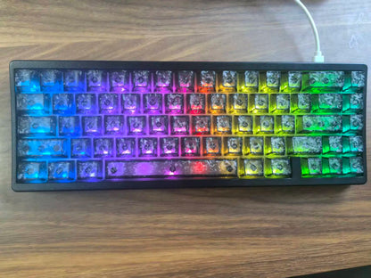 XVX M67 JadeStone Mechanical Keyboard With IMD-Tech Keycaps Hot Swappable Gasket Tri-Mode Custom RGB Wireless Keyboard 65%