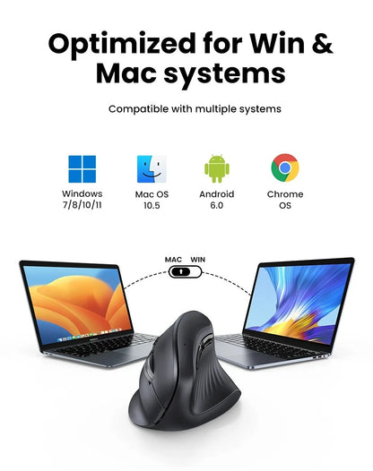 Mouse Wireless Bluetooth5.0 2.4G Ergonomic 4000DPI 6 Mute Buttons for MacBook Tablet Laptops Computer PC Mice