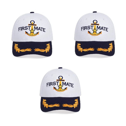 Brand Oohmy Men Women Baseball Caps Embroidered Captain & First Mate Hats Boating Marine Sailor Party Fun Hat