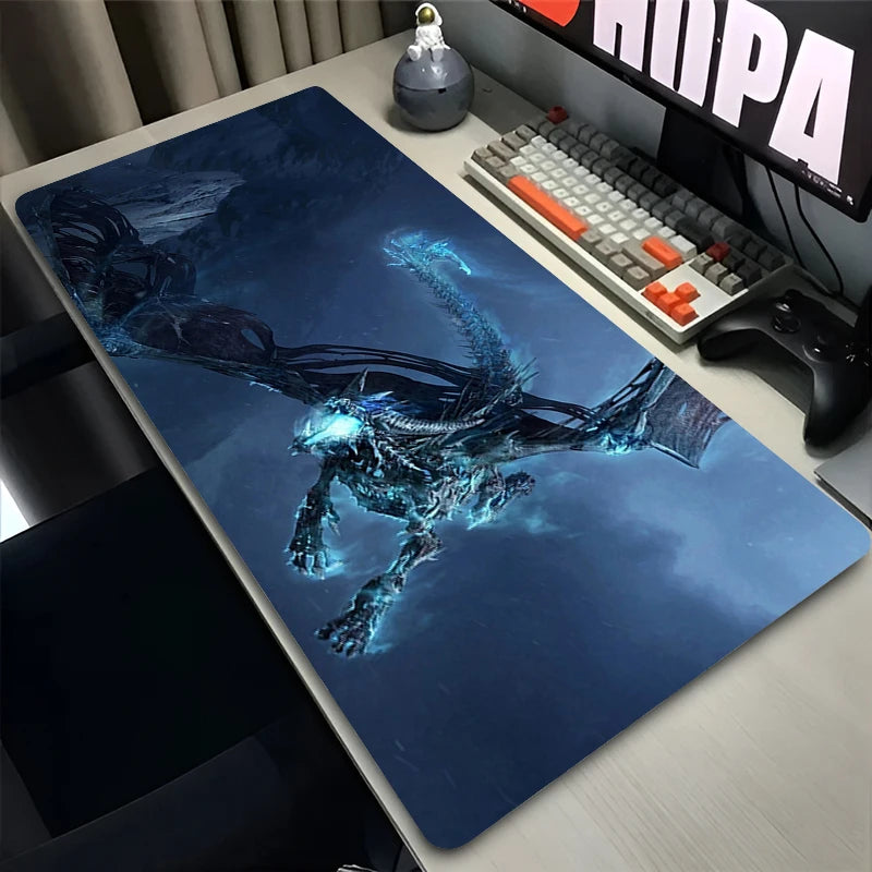 XXL Gaming Accessories Gamer Keyboard Desk Mat Non-Slip World of Warcraft Lich King Laptop Notebook Mousepad 900X400 Mouse Mats