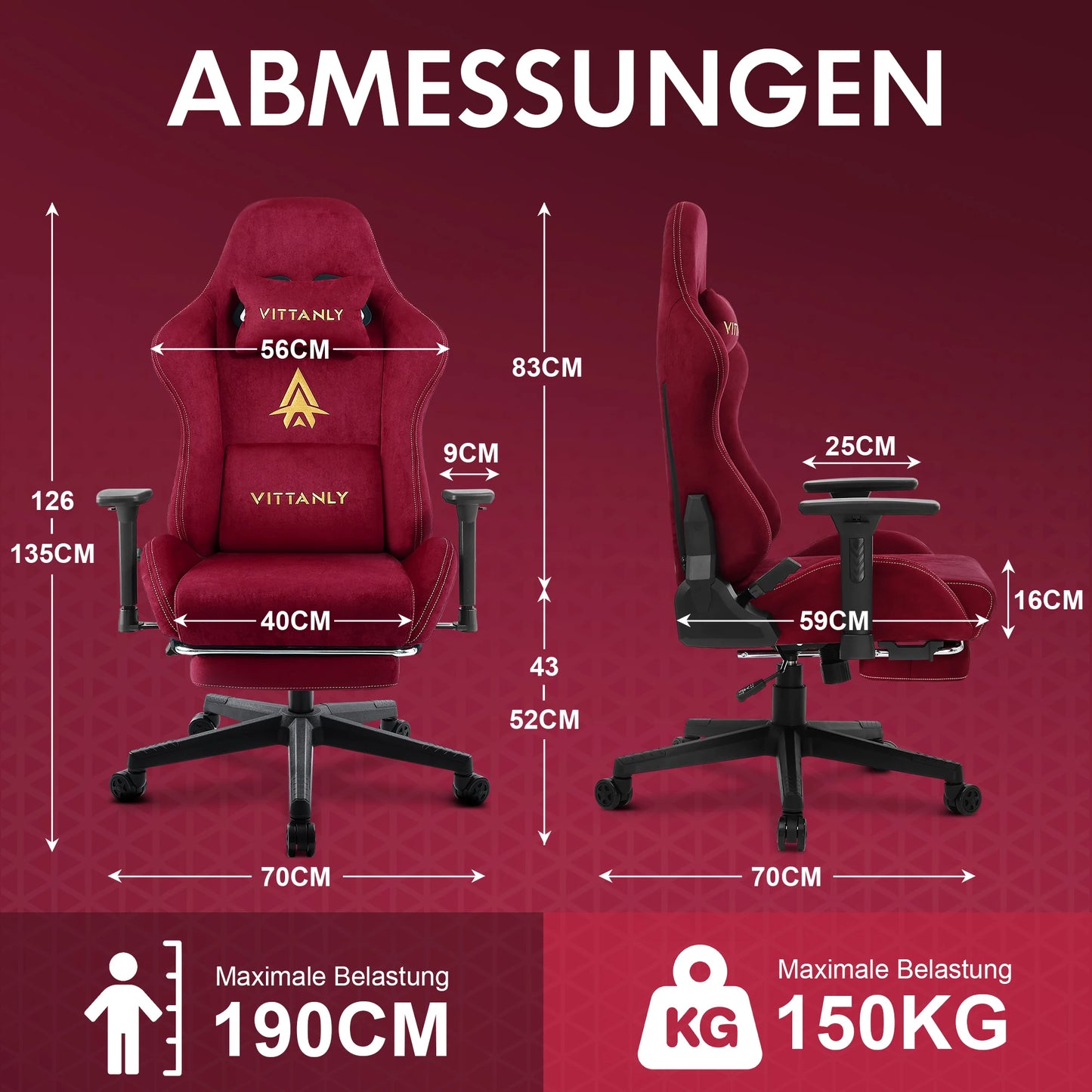 HAPIHAPPY Fashion Gaming Chair Genuine Computer Office Chair with Pocket Spring Cushion Linkage Armrests and Footrest Game Chair