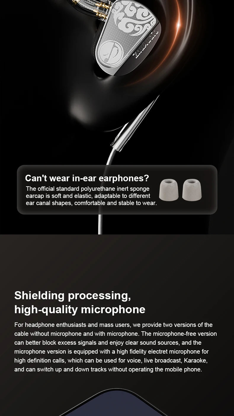 Zhulinniao JingHong Z3 2025 High-Fidelity In-Ear HiFi Earphones Dual Dynamic Drivers Metal Music Monitor Customizable Audio