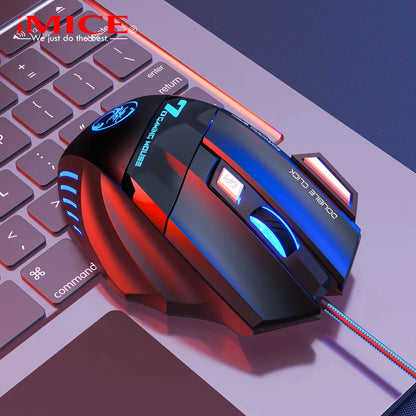 Ergonomic Wired Gaming Mouse 7 Buttons LED 3200 DPI USB Computer Gamer Mouse iMICE X7 Gaming Mouse and mouse pads For PC Laptop