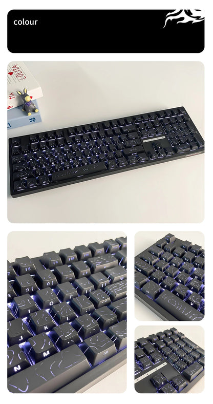 Topographic 4.0 Side Printed Keycaps ISO Enter Cherry Profile Double Shot PBT Keycaps For MX Switch Gamer Keyboard