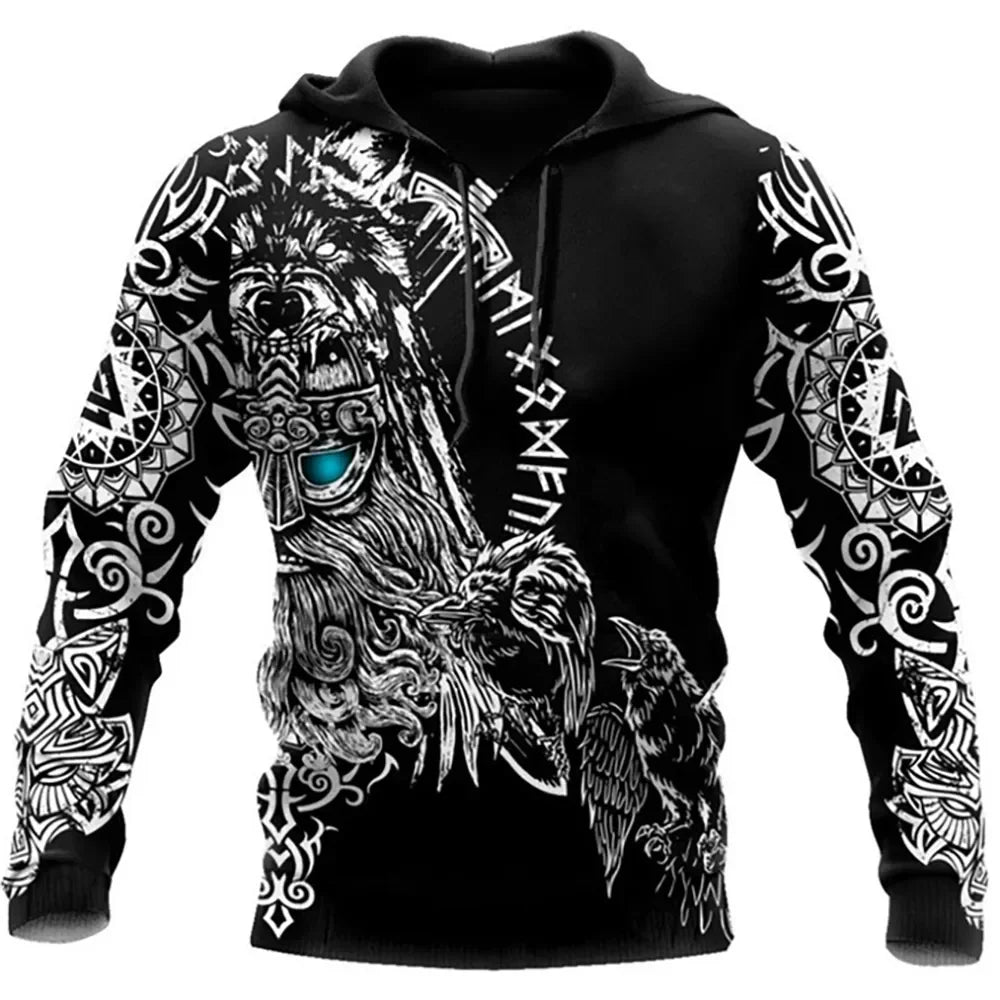 2023 neuer Herbst-Hoodie für Herren mit Wolf-Print, 3D-Sweatshirt, urban, trendig, vielseitig kombinierbar, Oversized-Oberteil, Kapuzenpullover, Herrenbekleidung
