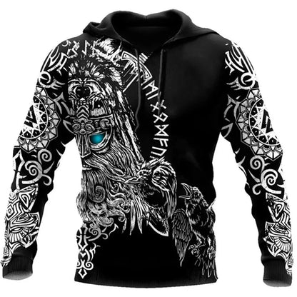 2023 neuer Herbst-Hoodie für Herren mit Wolf-Print, 3D-Sweatshirt, urban, trendig, vielseitig kombinierbar, Oversized-Oberteil, Kapuzenpullover, Herrenbekleidung