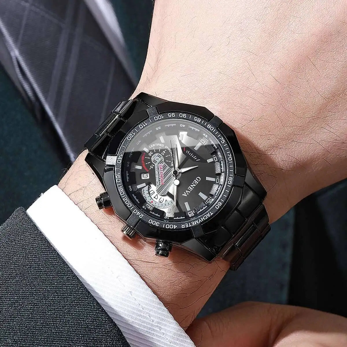 Montres de mode pour homme, montres d'affaires, montres de luxe à grand cadran avec calendrier, montres à quartz pour homme, Reloj Hombre (sans boîte)