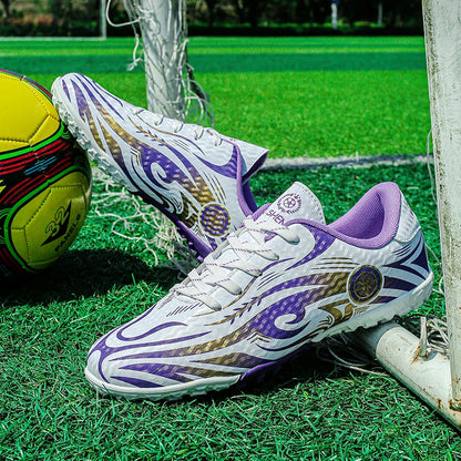 Men Soccer Cleats Comfortable Breathable Boys Football Shoes Lightweight Anti-Slip Training Boots for Grass Turf Outdoor Sports