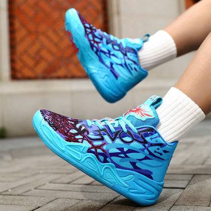 Basketball Shoes for Men Soft Lightweight Training Field Anti-Slip Shock-Absorbing Breathable Comfortable High-Top Sneakers for Men