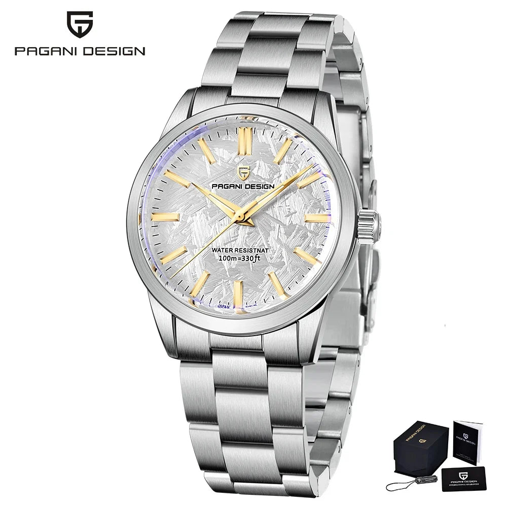 Orologio da uomo PAGANI DESIGN 40 mm, movimento al quarzo giapponese TMI VH31, stile lusso/business, vetro zaffiro, acciaio inossidabile 316L, impermeabile fino a 100 m
