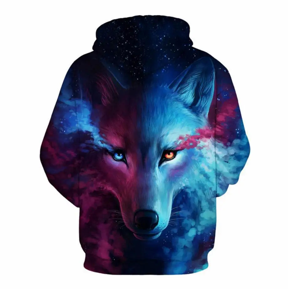 Mikiny s kapucí Animal Wolf s 3D potiskem pro muže i ženy, módní ležérní oversized pulovr, hip hop Harajuku streetwear hoodies