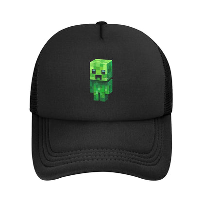 Kapa za odrasle Creepers z velikim čelom, v slogu videoigric, v stilu Trucker, mrežasta bejzbolska kapa, poliestrska kapa, sončna kapa, nastavljiva dirkaška kapa, poletna