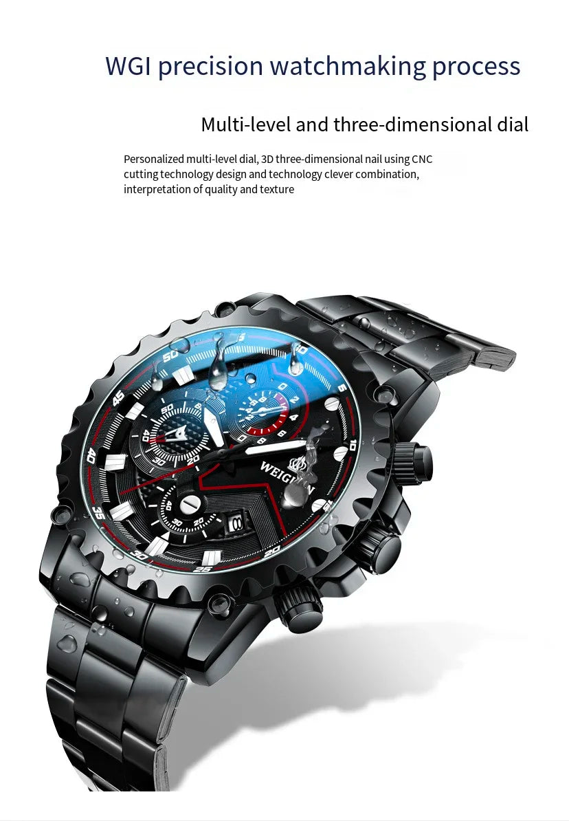 Montre Black Samurai pour homme, étanche, luminescente, personnalisée, tendance, professionnelle, de luxe, à porter au quotidien