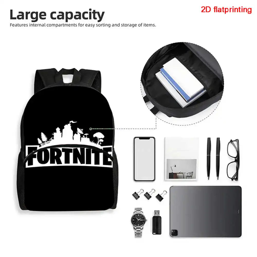 Kids  School Backpack with Front Pocket,  Light Weight Cartoon Fortnite Children Backpack For Age 6-9 , Bags For Boys Girls