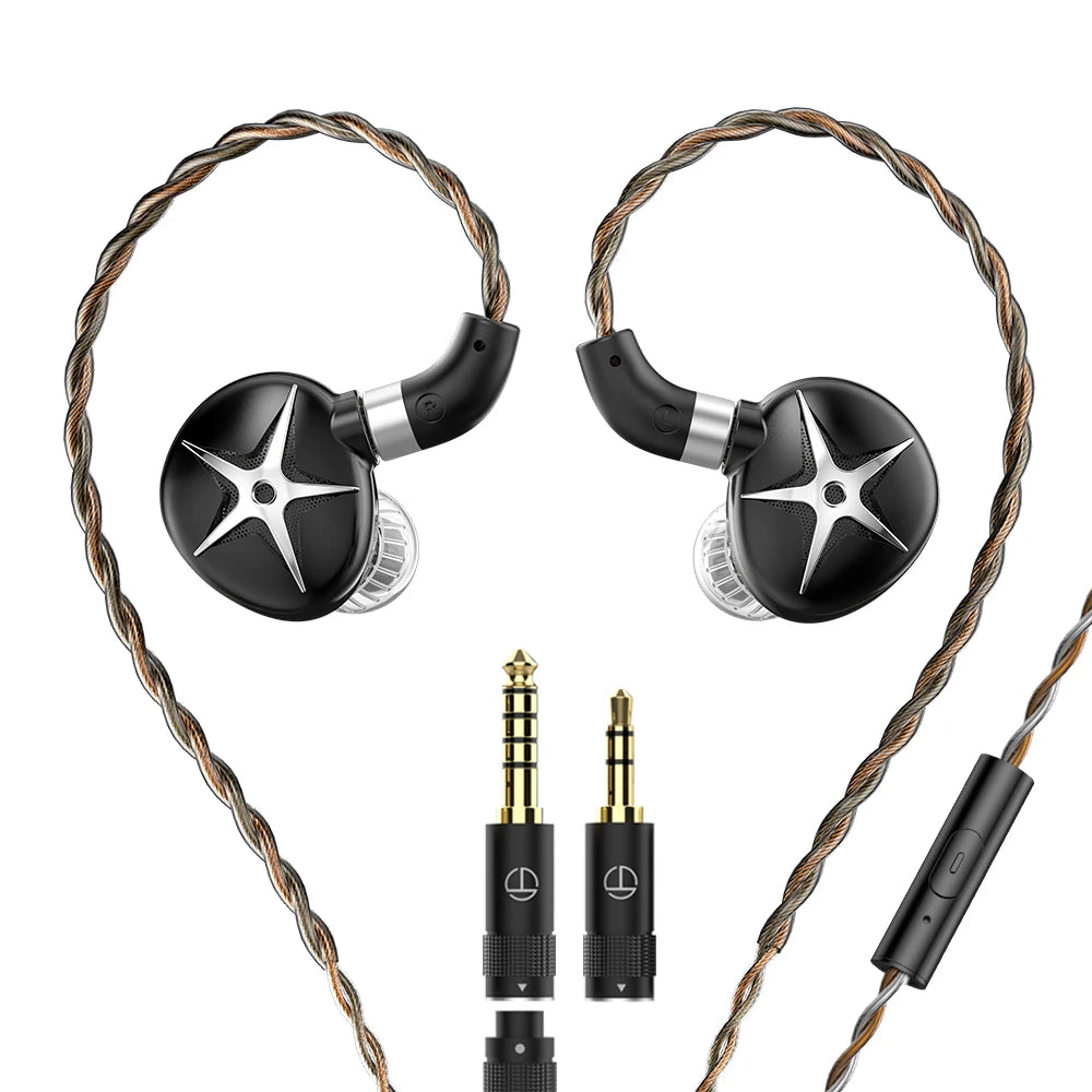 TRN Starfish Earphones 12mm Dynamic Driver In-ear Monitors  Beryllium coated Diaphragm Headset Hi-Fi Headphones with Detachable