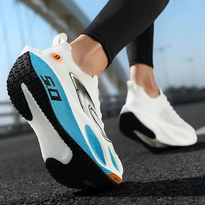 Men's Sports Shoes Cushioning Non-Slip Flat Wear Resistant Sneakers Mesh Breathable Platform Soft Running Shoes for Man