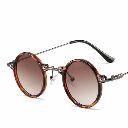 Runde Sonnenbrillen für Männer und Frauen, Retro-Steampunk-Sonnenbrillen, Herren- und Damenbrillen, Marken-Designerbrillen, Metallrahmen, Sonnenbrillen, Oculos De Sol