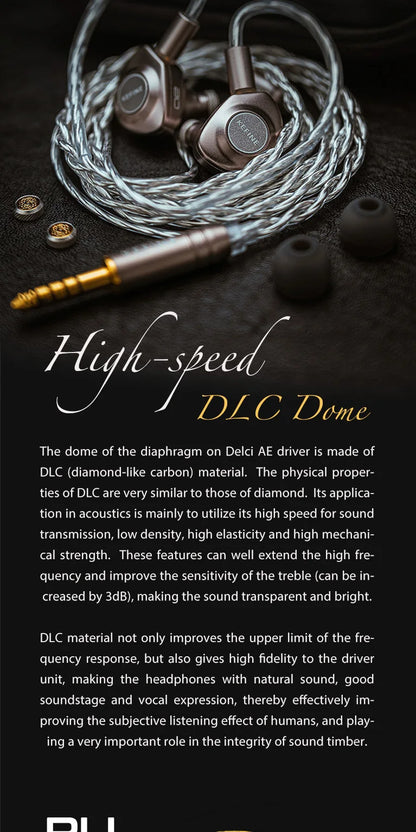 Kefine X ANGELEARS Delci AE 10mm DLC+PU Diaphragm Dynamic Driver IEMs Hi-Fi I n-ear Earphone with Two Tuning Style