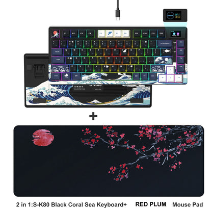 Womier SK80 Green 75% Keyboard with Color OLED Display Mechanical Gaming Keyboard Gasket Mounted RGB Hot Swap Custom Keyboard