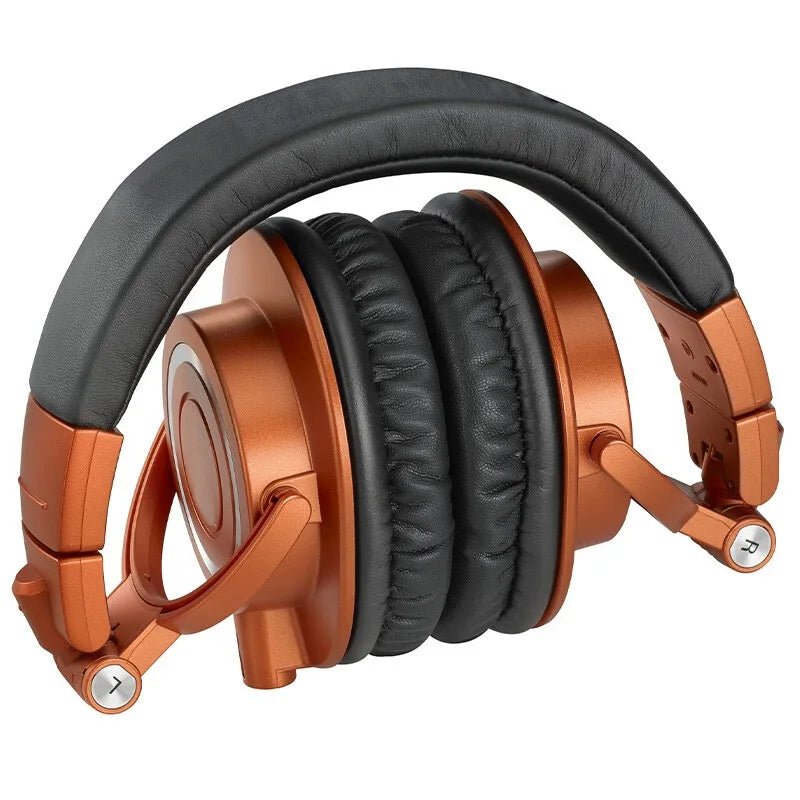 M50X HIFI Audio Headphones Professional Fully Enclosed Foldable Monitoring earphones Game Music Headset orange colour qualified