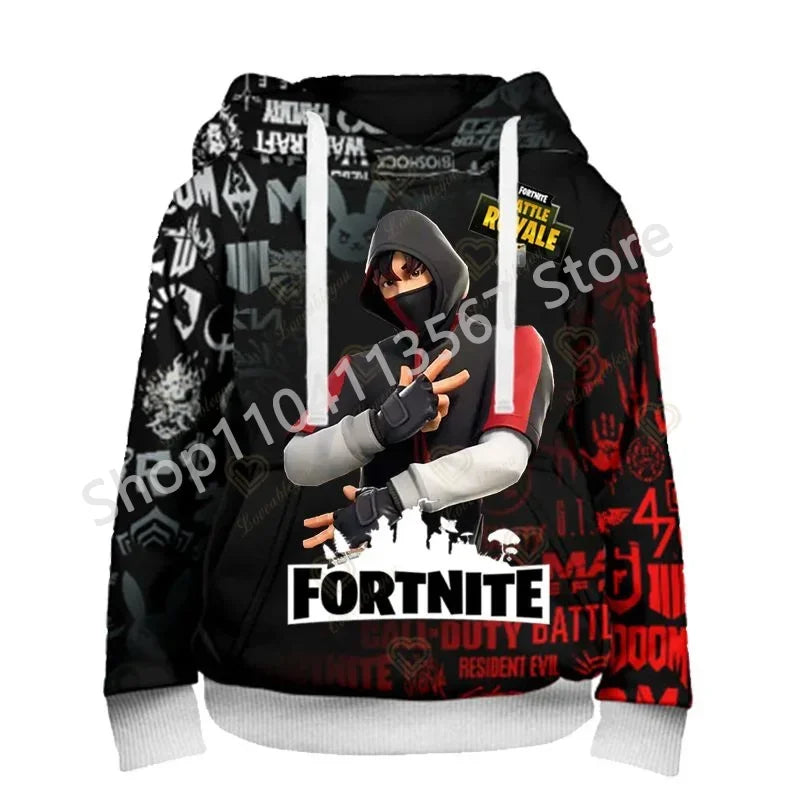 Llama Battle Royale F-Fortnited hættetrøjer med 3D-print til mænd, kvinder og børn, sweatshirts til drenge og piger, streetwear-pullover, grønne overdele