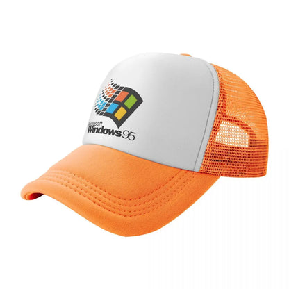 Windows 95 Geeks Nerd Mesh Baseball Caps Unisex Fashion Sun Hat Adjustable Snapback Caps Fishing Hat Wholesale New Trucker Hat