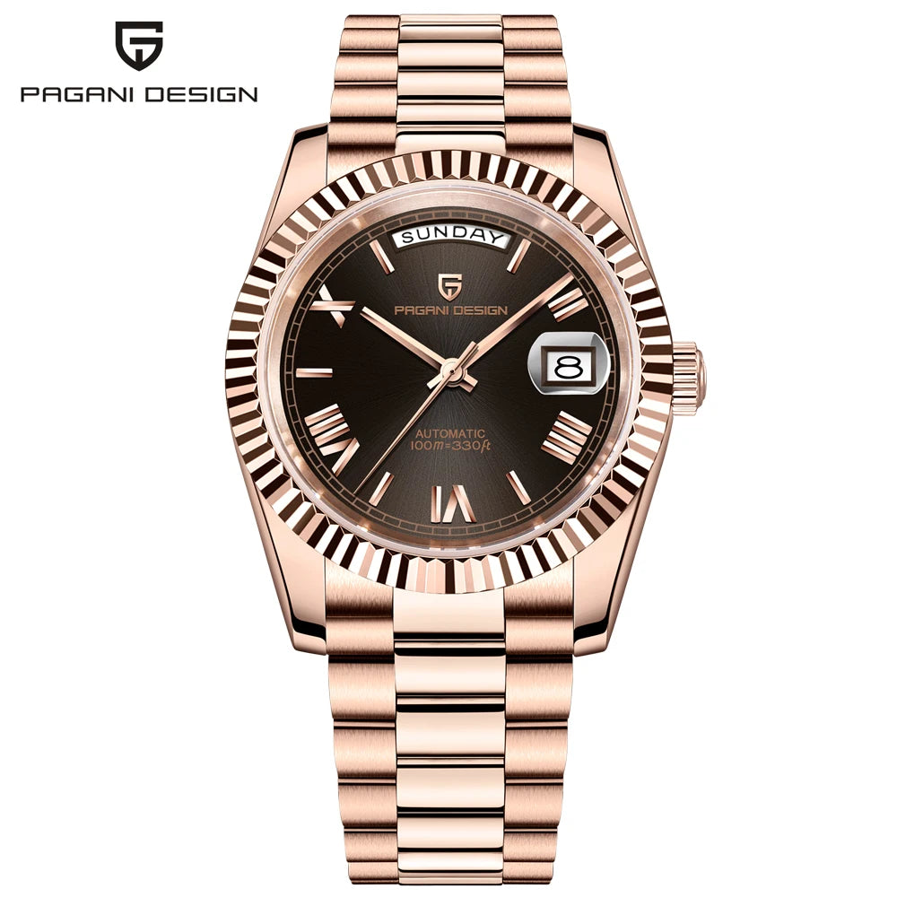 2025 New PAGANI DESIGN Men's Watch DD36 Rose Gold Luxury Automatic Watch For Men Mechanical Wristwatches Sapphire Mirror Clock