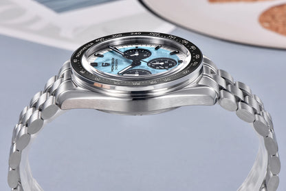 Orologio da uomo PAGANI DESIGN «New Moon» – Orologio al quarzo di lusso, cronografo, vetro zaffiro con trattamento antiriflesso, lunetta in ceramica, lancette luminescenti