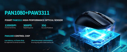RAWM SL01C Wireless Lightweight Gaming Bluetooth Mouse Tri-Mode E-sports Gamer Mini Hollow PAW3311 PC Laptop Office Accessories