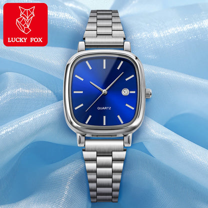 Elegant and fashionable women's watch brand, luxury quartz watch, stainless steel calendar face, couple's women's style