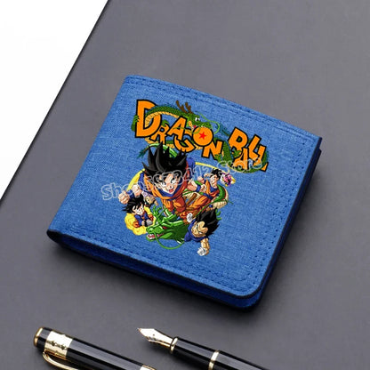 Dragons Ball Wallet Anime Goku Men Short Folding Purse Cartoon Card Holder Kids Coin Photo Case Fashion Pocketbook Birthday Gift
