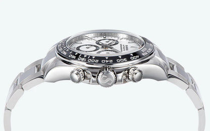 Sugess Diving Mens Watch Panda Automatic Mechanical Chronograph Peacock SL4801 Movement Wristwatch Waterproof Ceramic Bezel New