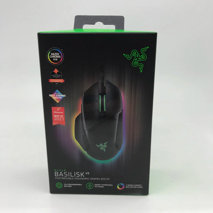 Original Razer Basilisk V3 Wired Gaming Mouse Gamer 26000 DPI Optical Sensor E-sports With RGB Lighting For PC Laptop
