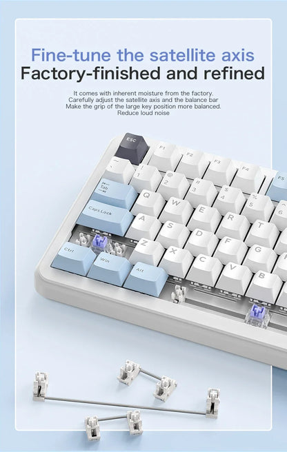 FREEWOLF F75 Gaming Mechanical Keyboard, 75% Tri-Mode Wireless Bluetooth, AULA F75 Same Model, RGB Hot Swappable PBT 4000mAh