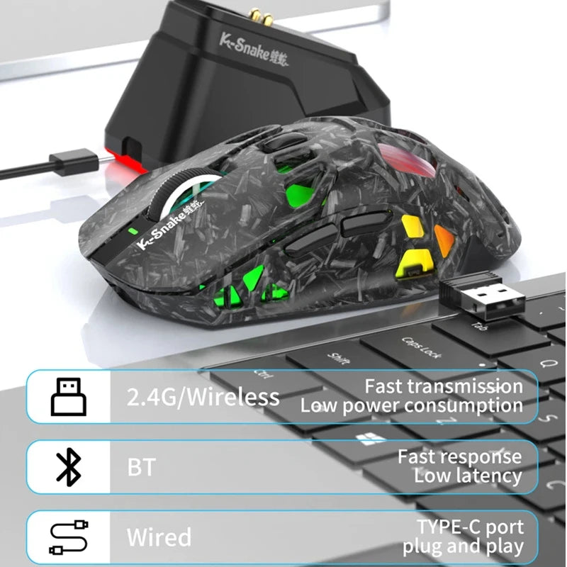 Lenovo X9Pro Tri-Mode Wireless Mouse 2.4G Bluetooth Wired Lightweight Magnetic Charging Dock Desktop Laptop Gaming&Office