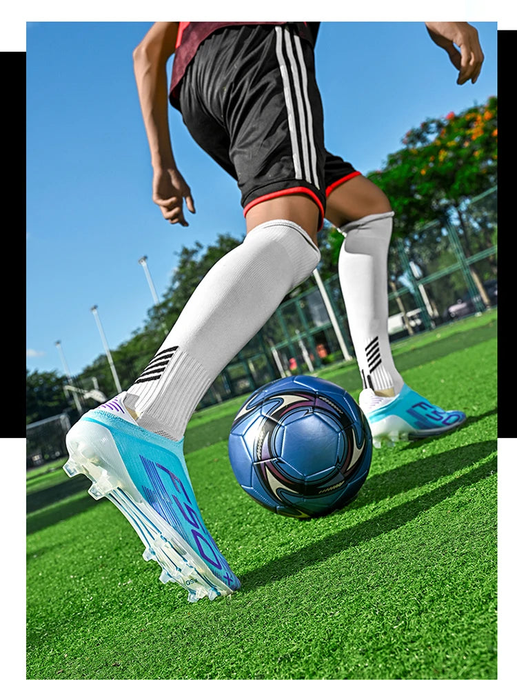 Nouvelles chaussures de football pour hommes, baskets antidérapantes, chaussures d'entraînement, bottes de football très vendues, crampons légers de haute qualité pour matchs sur gazon, mi-hautes pour l'extérieur