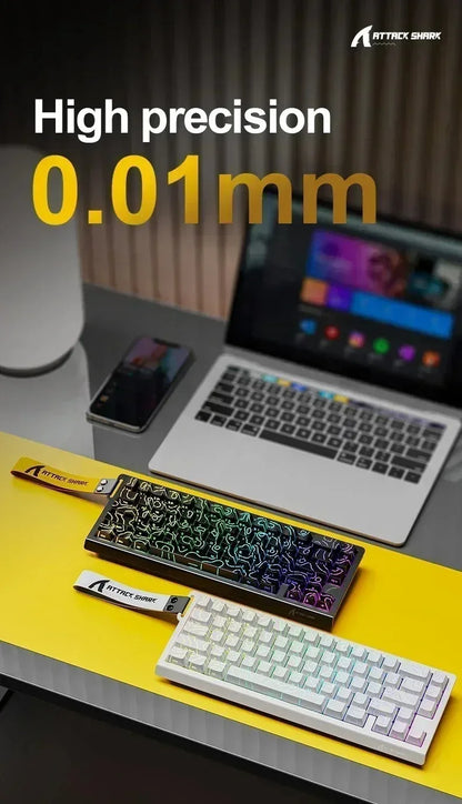 Attack Shark X68 He Gaming Keyboard Magnetic Mechanical Wired for Pro Gaming 0.01mm Rapid Trigg 8000Hz 128K Rate