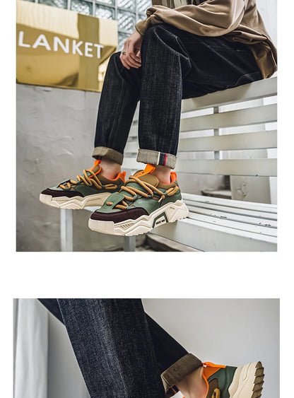 New Men's Casual Sneakers 2025 Spring Fashion Versatile Low-Top Skateboard Shoes for Men Suitable for Outdoor Sports