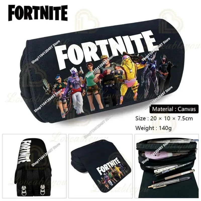 Fortnite Kids Pencil Bag Kawaii Pencil Case Large Capacity Waterproof Handheld Cosplay Pencil Pouch Office Stationary Gift Toy