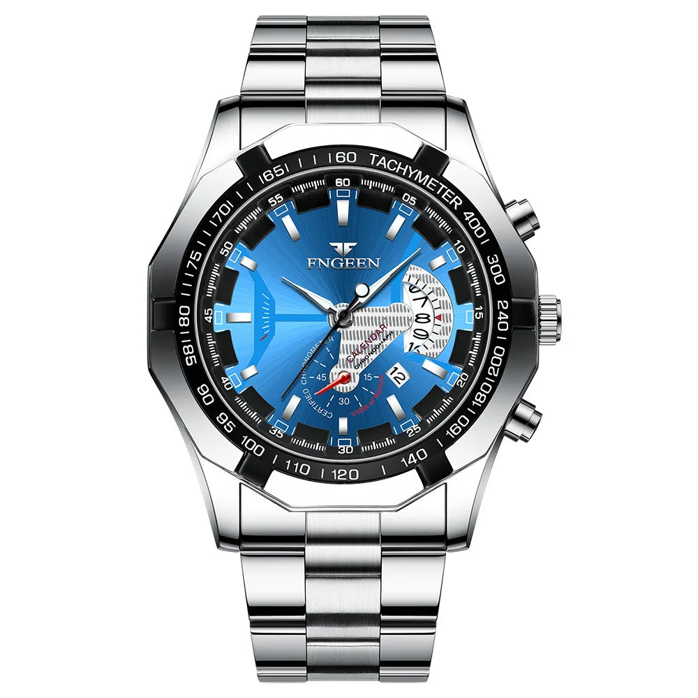 Montres-bracelets à quartz BINBOND Original pour homme : montres de luxe luminescentes, étanches, à date automatique, en acier inoxydable. Livraison gratuite.