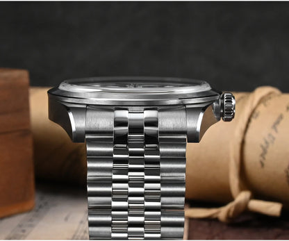 San Martin 38mm Men Sport Watch Fashion Luxury Explore Climbing Automatic Mechanical Sapphire Waterproof 5 Links Bracelet BGW-9