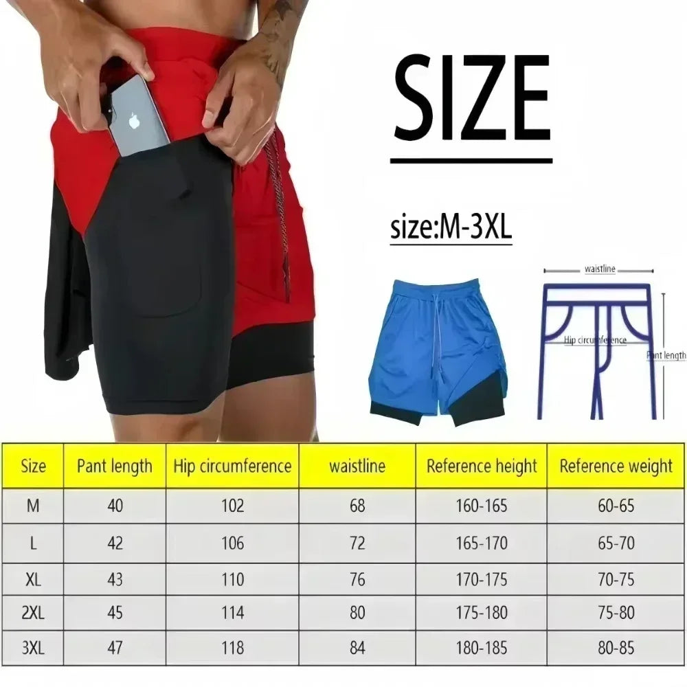 Dragon Ball Men's Double-layer Shorts Son Goku Summer Japanese Anime Fake Two-piece Sports Fitness Quick-drying Shorts, Produit gaming premium Fraquane