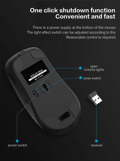 Wireless mouse, 6 keys, silent office wireless mouse, esports games non-slip wireless mouse