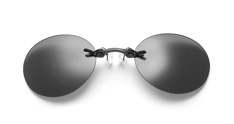 Runde randlose Sonnenbrille für Herren Matrix Morpheus Herren-Klassiker mit Nasenklammer Mini-Brille ohne Rahmen Marken-Designbrille UV400