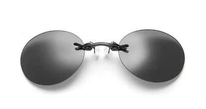 Runde randlose Sonnenbrille für Herren Matrix Morpheus Herren-Klassiker mit Nasenklammer Mini-Brille ohne Rahmen Marken-Designbrille UV400
