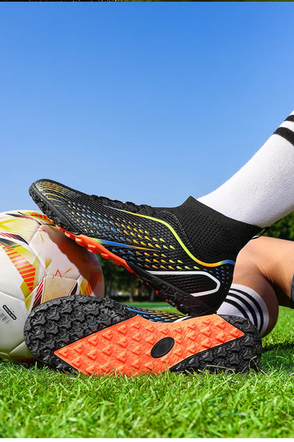 Chaussures de football FG/TF pour homme, bottes de football d'entraînement en plein air, baskets pour femme, chaussures de sport ultralégères antidérapantes, crampons de football pour terrain synthétique, grande taille