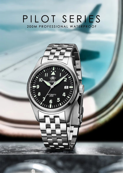 ADDIESDIVE Fashion Retro Personalized Watches 200m Waterproof C3 Luminous Steel Watch Sapphire Glass Mechanical Analog Watches