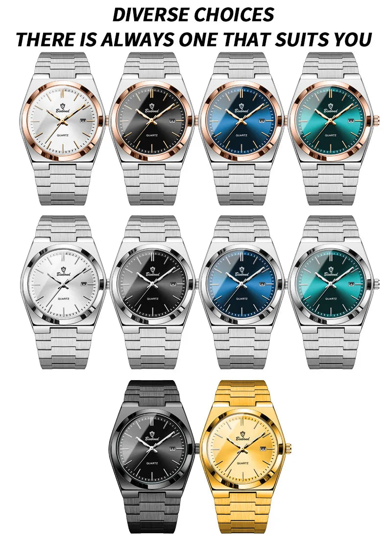 Montre pour homme UTHAI, marque de luxe abordable, en acier inoxydable, avec calendrier, étanche, pour homme, affaires et loisirs, montre à quartz tendance