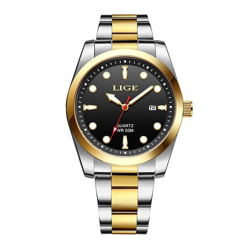 LIGE Luxusuhren für Herren, Freizeit- und Business-Uhren, Herrenmode, wasserdichte Militär-Quarzarmbanduhren für Herren, Montre Homme